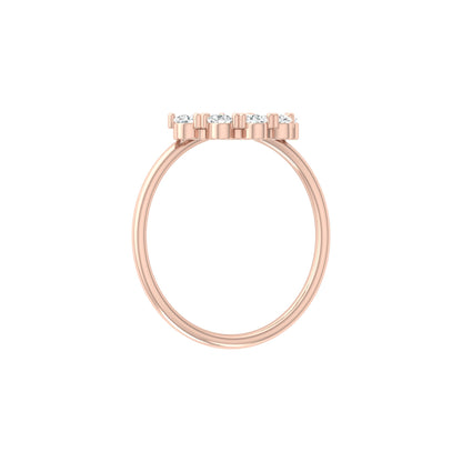 Pear Cut Lab Diamond Curve Crown Ring - HIGHCARAT DIAMONDS