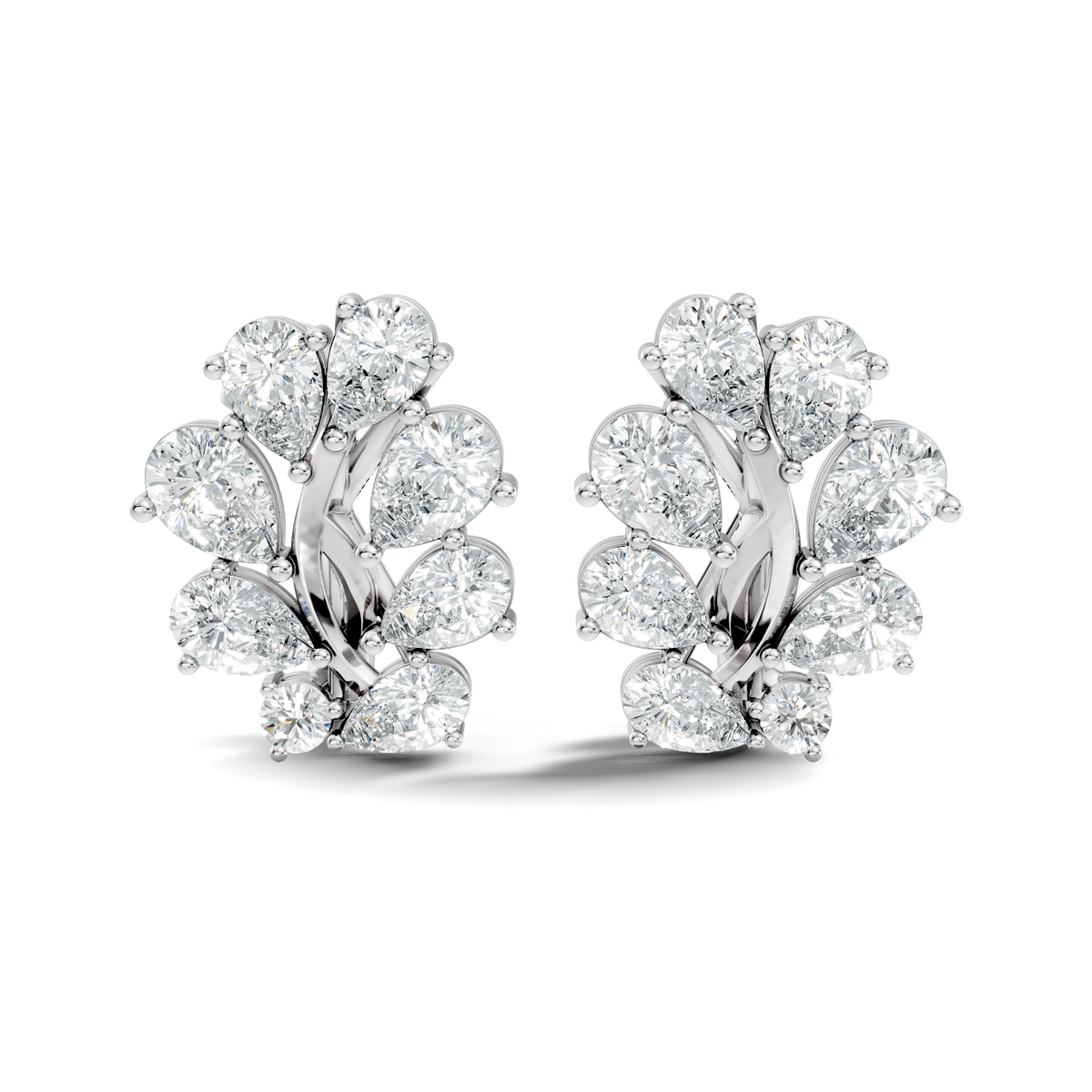 Pear And Round Cut Diamond Vintage Earring Stacking Minimalist Antique Stud Earring Gift For Women's - HIGHCARAT DIAMONDS