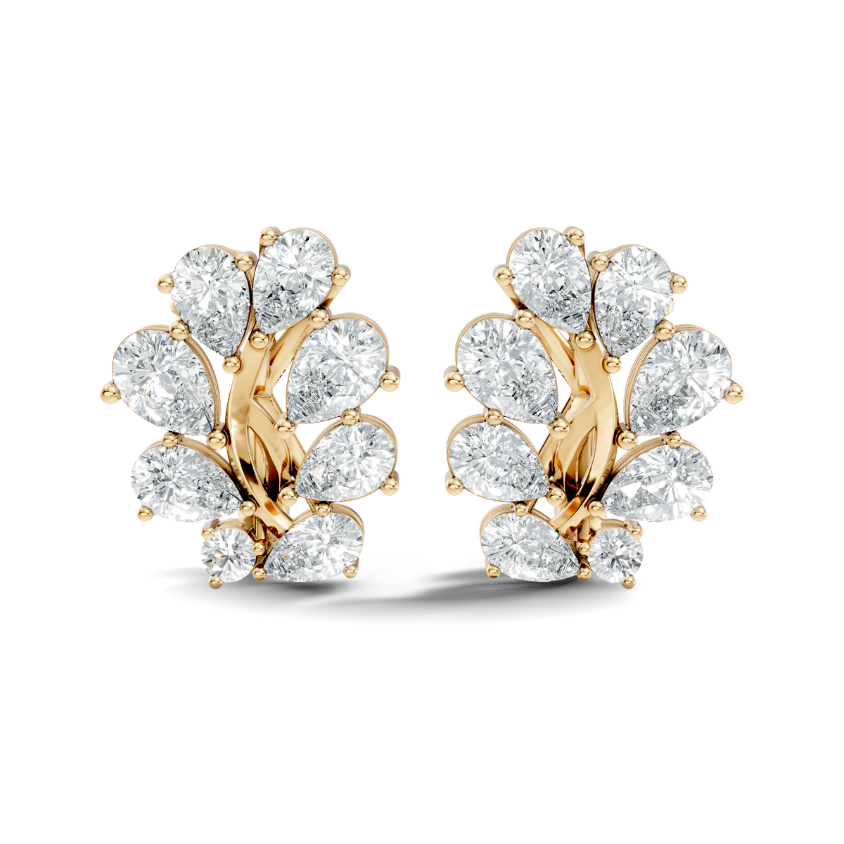 Pear And Round Cut Diamond Vintage Earring Stacking Minimalist Antique Stud Earring Gift For Women's - HIGHCARAT DIAMONDS