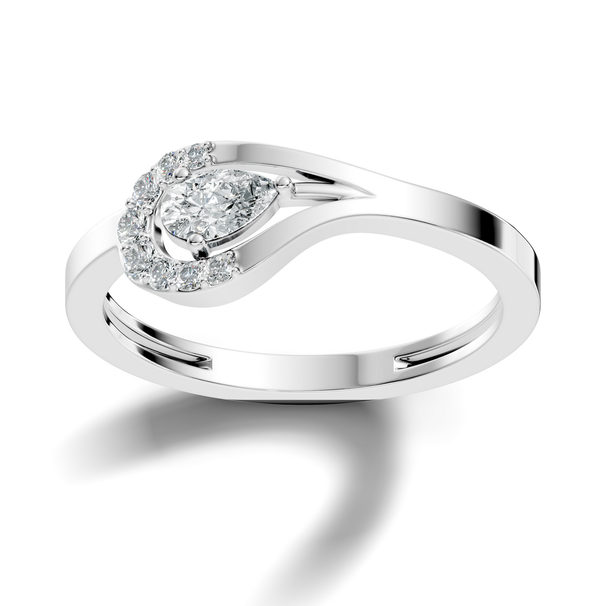 Pear and Round Cut Top Grade Lab Grown Diamond Unique Vintage Classic Engagement Ring For Women's - HIGHCARAT DIAMONDS