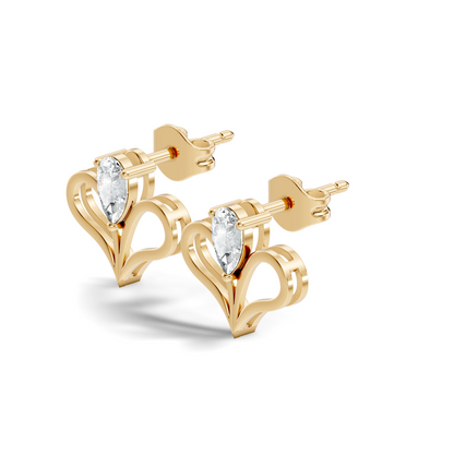 Elegant Pear Cut Lab-Grown Diamond Solitaire Stud Earrings Perfect Gift For Women's - HIGHCARAT DIAMONDS