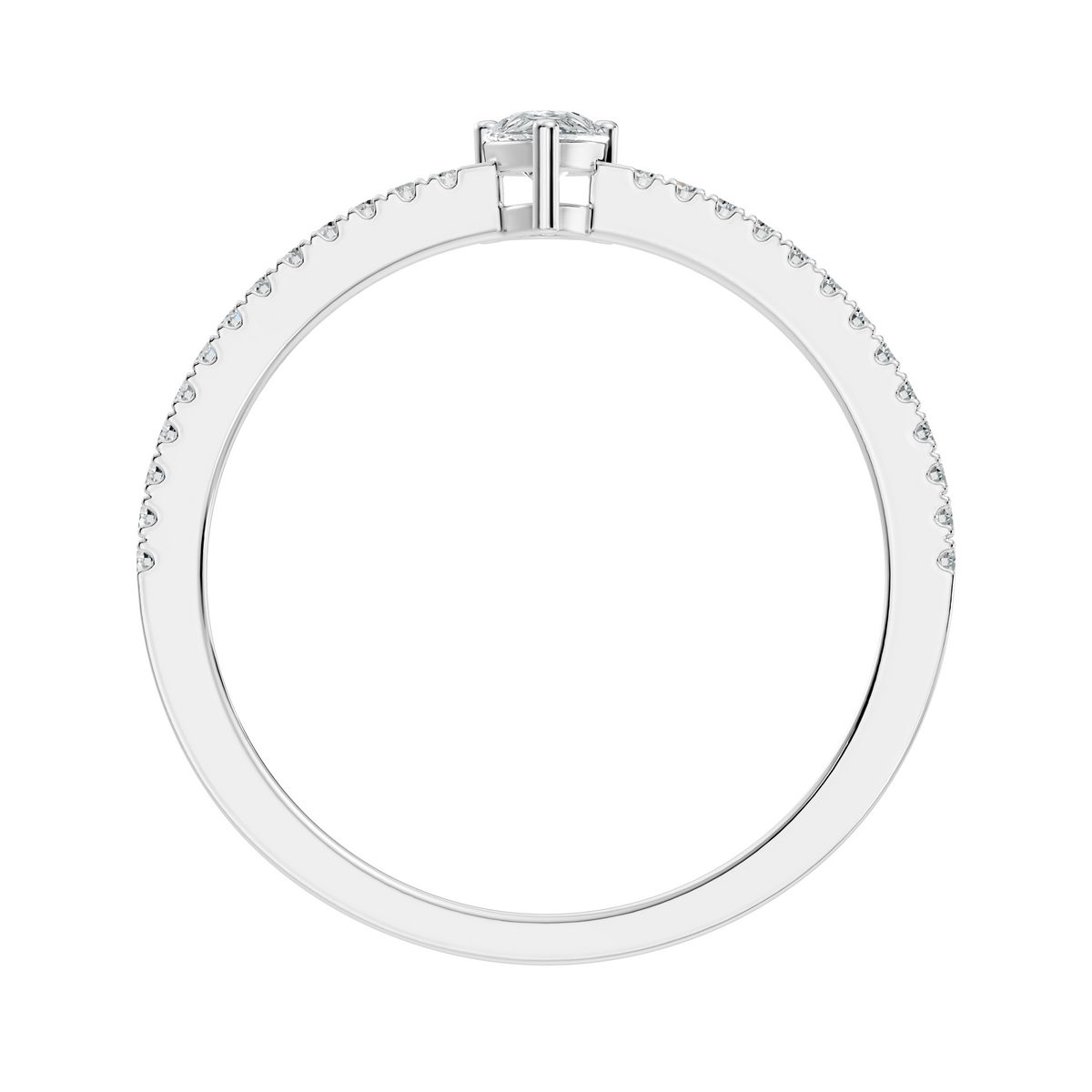 10k Yellow Gold Pear and Round Cut Diamond Vintage Delicate Half Eternity Dainty Wedding Ring For Her - HIGHCARAT DIAMONDS
