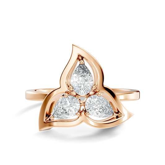Vintage Round Cut White Colorless Diamond Unique Bezel set Minimalist Dainty Cluster Ring For Her - HIGHCARAT DIAMONDS