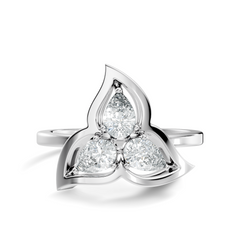 Vintage Round Cut White Colorless Diamond Unique Bezel set Minimalist Dainty Cluster Ring For Her - HIGHCARAT DIAMONDS