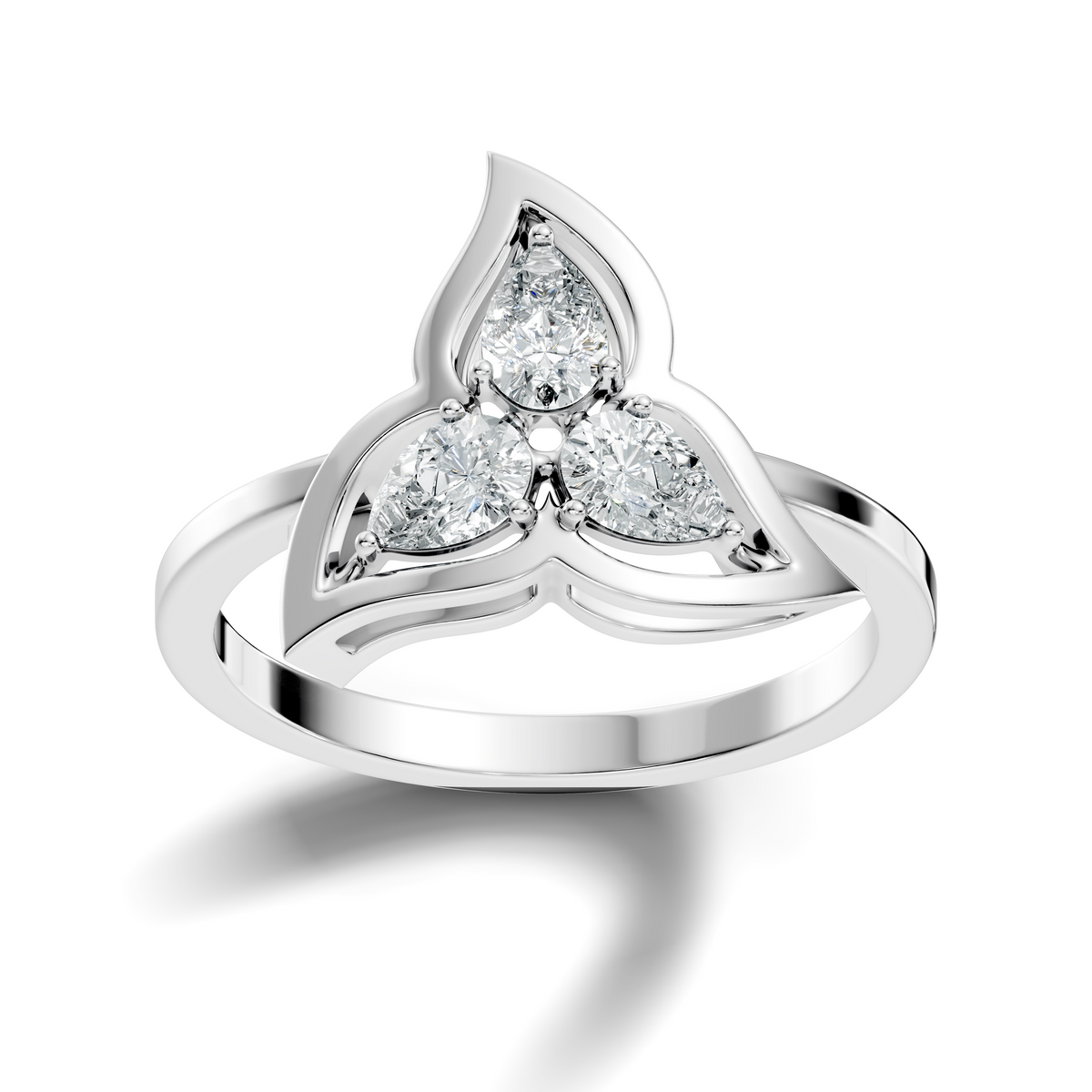 Vintage Round Cut White Colorless Diamond Unique Bezel set Minimalist Dainty Cluster Ring For Her - HIGHCARAT DIAMONDS
