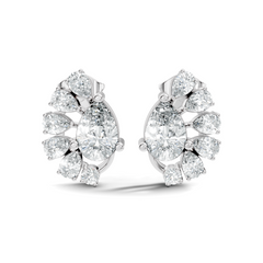 Round & Pear Shape Lab Grown Diamond 2.34 Ct With 18k Solid Gold Occasionally Wear Diamond Earrings - HIGHCARAT DIAMONDS