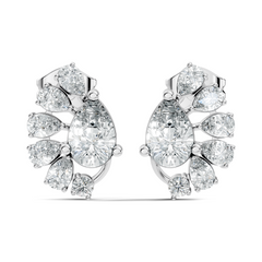 Round & Pear Shape Lab Grown Diamond 2.34 Ct With 18k Solid Gold Occasionally Wear Diamond Earrings - HIGHCARAT DIAMONDS