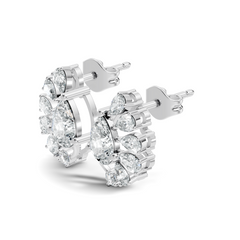 Round & Pear Shape Lab Grown Diamond 2.34 Ct With 18k Solid Gold Occasionally Wear Diamond Earrings - HIGHCARAT DIAMONDS