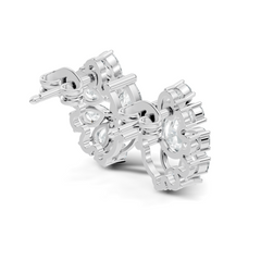 Round & Pear Shape Lab Grown Diamond 2.34 Ct With 18k Solid Gold Occasionally Wear Diamond Earrings - HIGHCARAT DIAMONDS