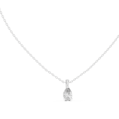 Classic Pear Shape Diamond Pendant Dainty Solitaire Necklace For Women In 14K Gold - HIGHCARAT DIAMONDS