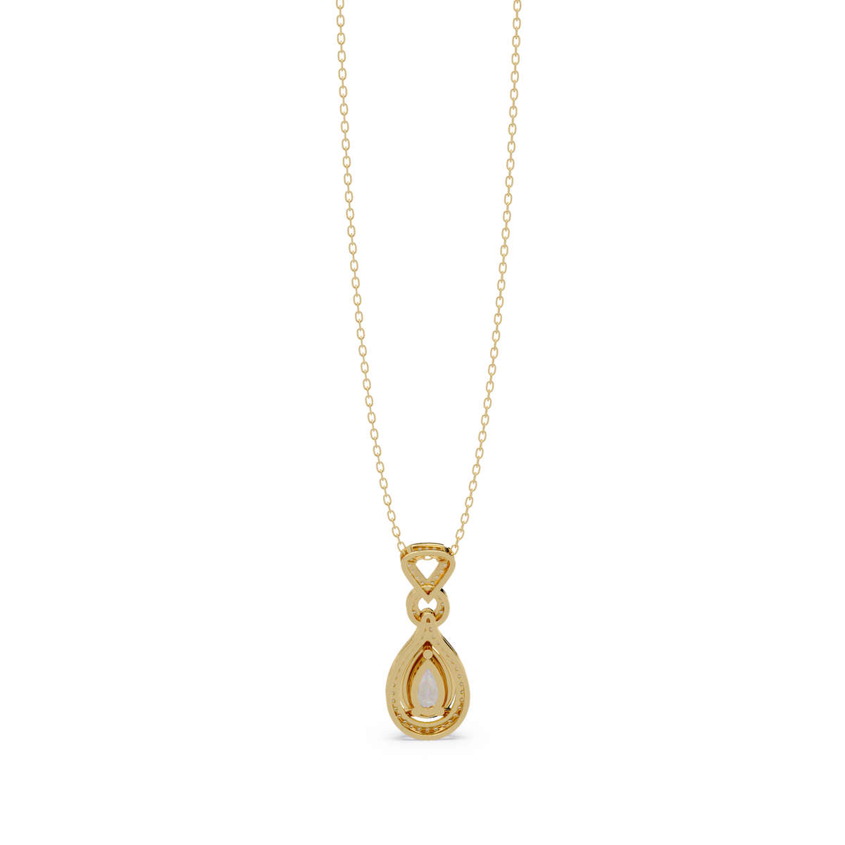 Pear Drop Halo Lab Grown Diamond Pendant Necklace - HIGHCARAT DIAMONDS