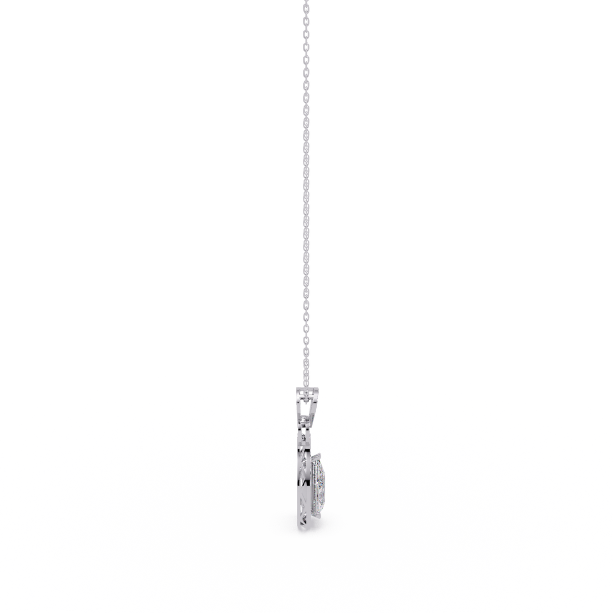 Pear Drop Halo Lab Grown Diamond Pendant Necklace - HIGHCARAT DIAMONDS