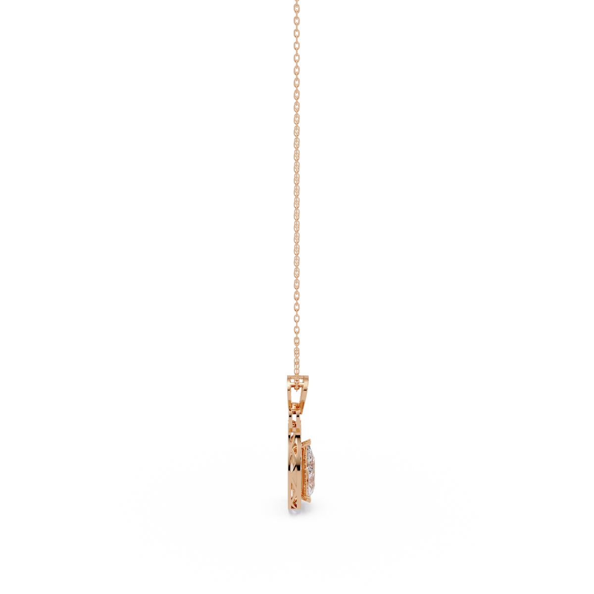 Pear Drop Halo Lab Grown Diamond Pendant Necklace - HIGHCARAT DIAMONDS