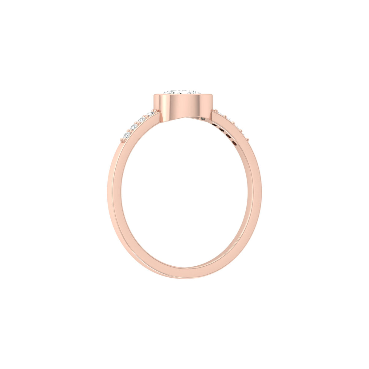 Pear Lab Grown Diamond Bezel Set Accented Engagement Ring - HIGHCARAT DIAMONDS