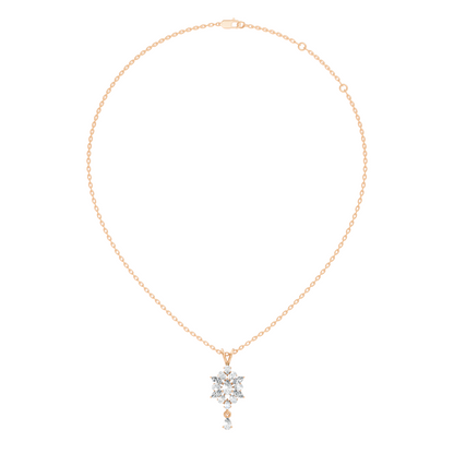 14K Solid Yellow Gold Pendant with 1.87 CT Lab-Grown Pear or Marquise Cut Diamond - HIGHCARAT DIAMONDS