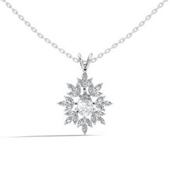 Vintage 1.30 CT Pear Cut Labgrown Diamond Pendant Necklace In 14K Gold Jewelry - HIGHCARAT DIAMONDS