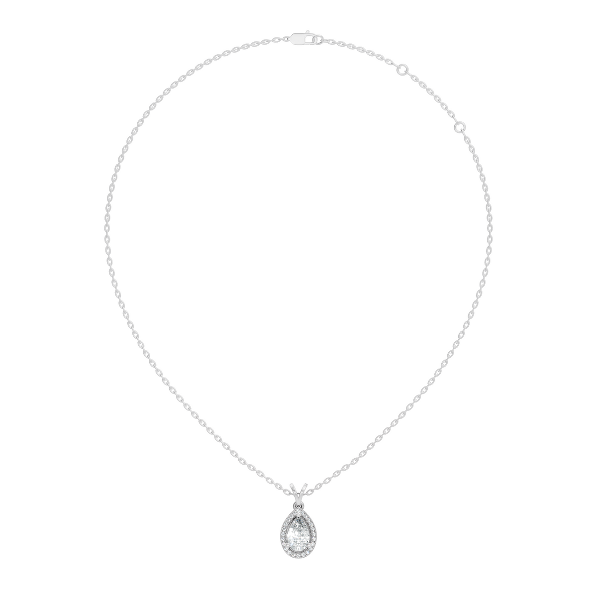 Round & Pear shape Lab Grown Diamond  10k Solid Rose Gold Sizzling Classic Diamond Pendant For Her - HIGHCARAT DIAMONDS