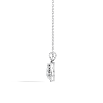 Round & Pear shape Lab Grown Diamond  10k Solid Rose Gold Sizzling Classic Diamond Pendant For Her - HIGHCARAT DIAMONDS