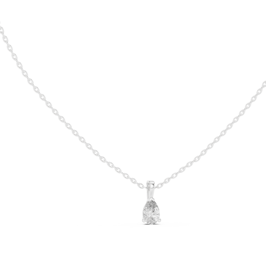 Elegant Pear Cut Labgrown Diamond Solitaire Pendant For Her In 14K Solid Yellow Gold - HIGHCARAT DIAMONDS