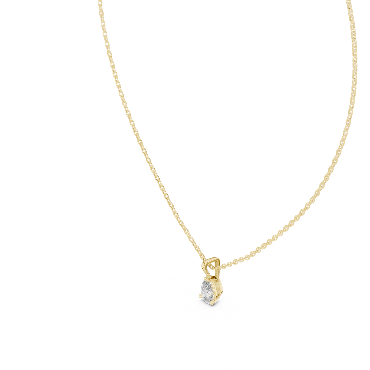 Elegant Pear Cut Labgrown Diamond Solitaire Pendant For Her In 14K Solid Yellow Gold - HIGHCARAT DIAMONDS