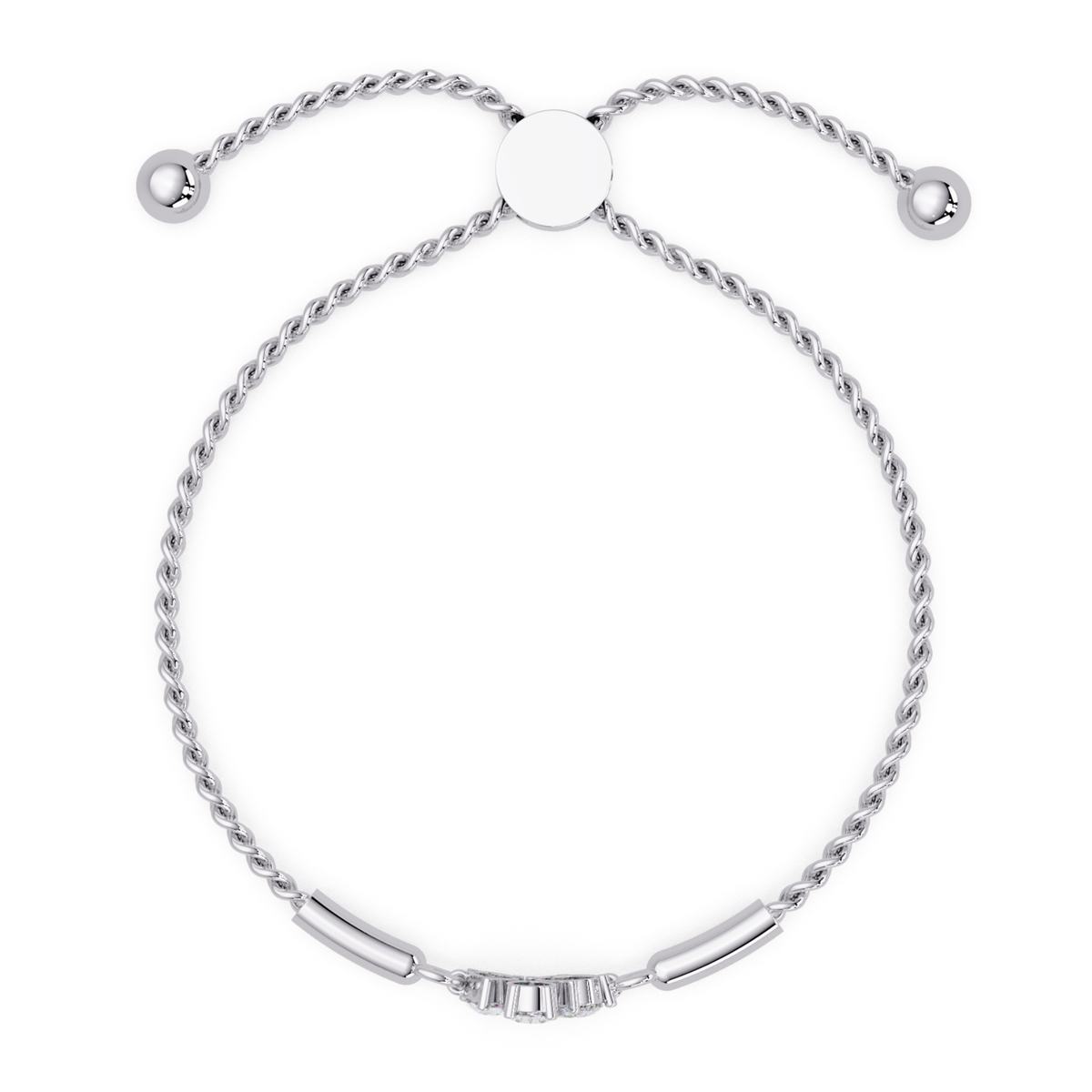 Pear & Oval Lab Grown Diamond Chain Adjustable Gold Bracelet - HIGHCARAT DIAMONDS