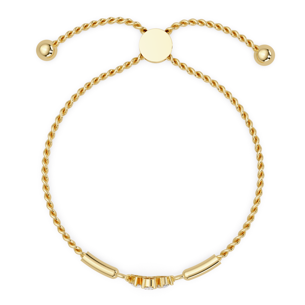 Pear & Oval Lab Grown Diamond Chain Adjustable Gold Bracelet - HIGHCARAT DIAMONDS