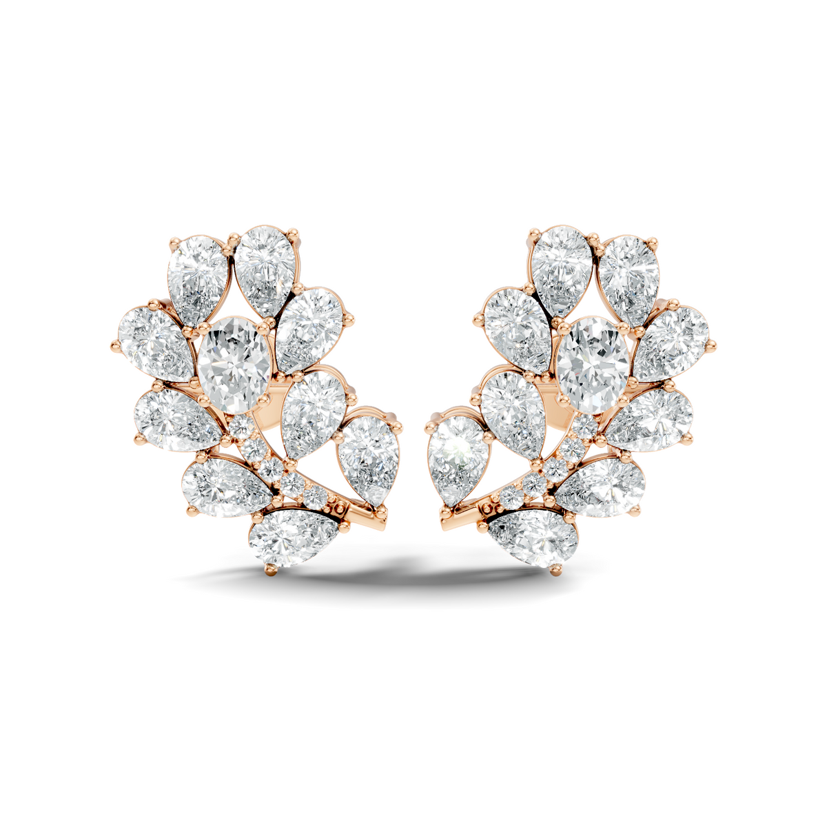 Pear,Oval, And Round Shape Natural &Lab Grown 3.53 Ct Diamond Shinny New Vintage Style Ethically Diamond Earring For Party wear - HIGHCARAT DIAMONDS
