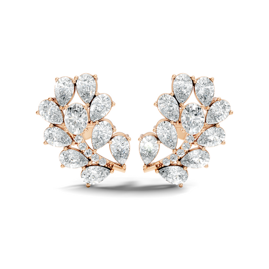Pear,Oval, And Round Shape Natural &Lab Grown 3.53 Ct Diamond Shinny New Vintage Style Ethically Diamond Earring For Party wear - HIGHCARAT DIAMONDS