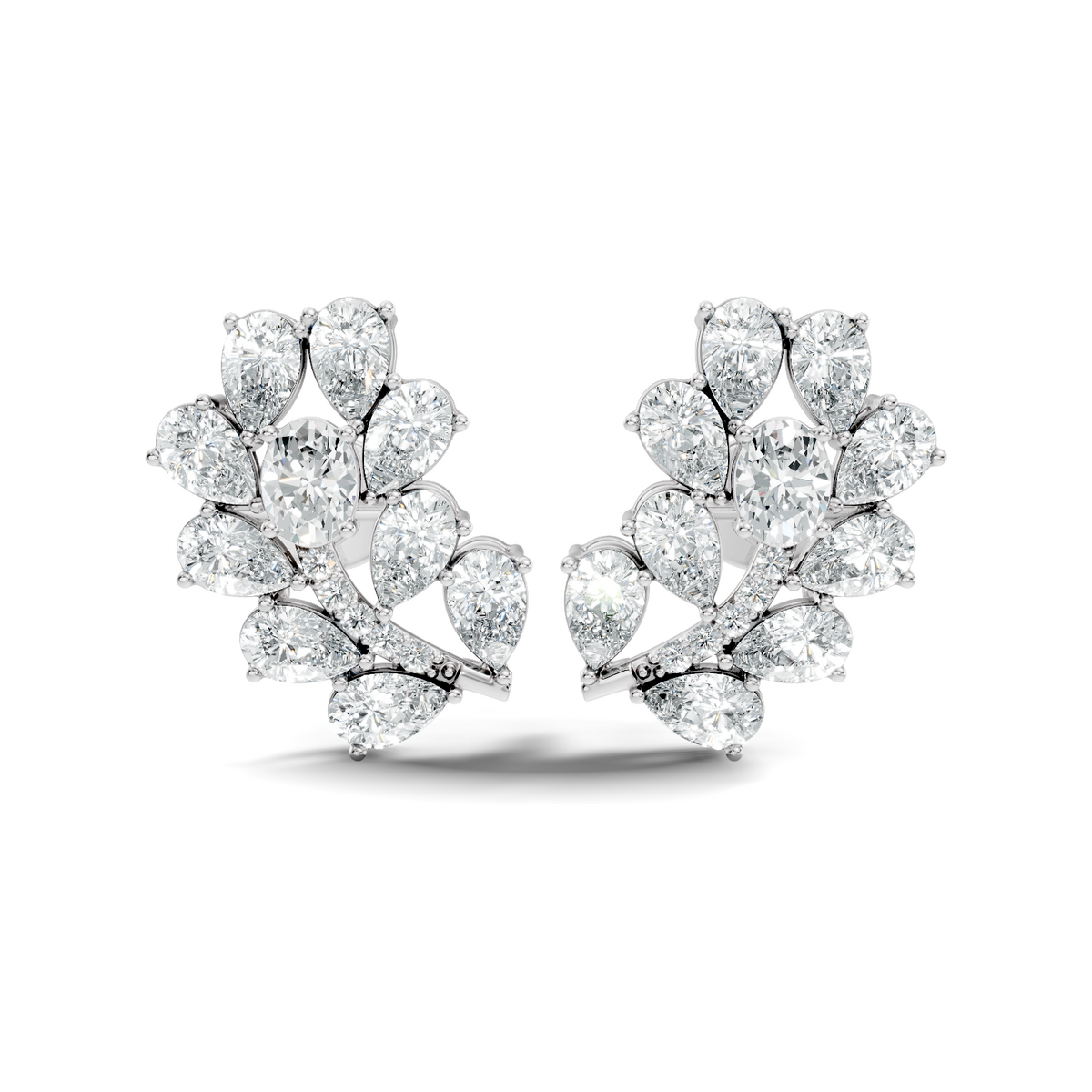 Pear,Oval, And Round Shape Natural &Lab Grown 3.53 Ct Diamond Shinny New Vintage Style Ethically Diamond Earring For Party wear - HIGHCARAT DIAMONDS