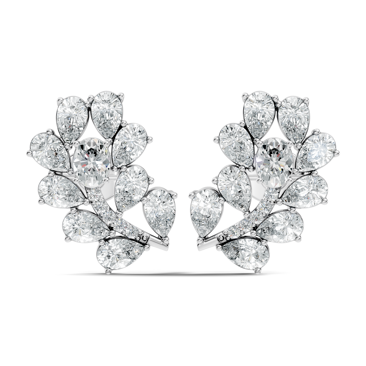 Pear,Oval, And Round Shape Natural &Lab Grown 3.53 Ct Diamond Shinny New Vintage Style Ethically Diamond Earring For Party wear - HIGHCARAT DIAMONDS
