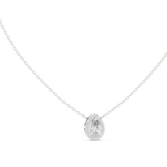 14k Solid Gold Round And Pear Shape lab grown Diamond Pendant For Wedding - HIGHCARAT DIAMONDS