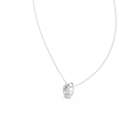 14k Solid Gold Round And Pear Shape lab grown Diamond Pendant For Wedding - HIGHCARAT DIAMONDS