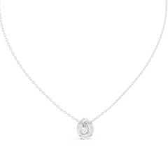 14k Solid Gold Round And Pear Shape lab grown Diamond Pendant For Wedding - HIGHCARAT DIAMONDS