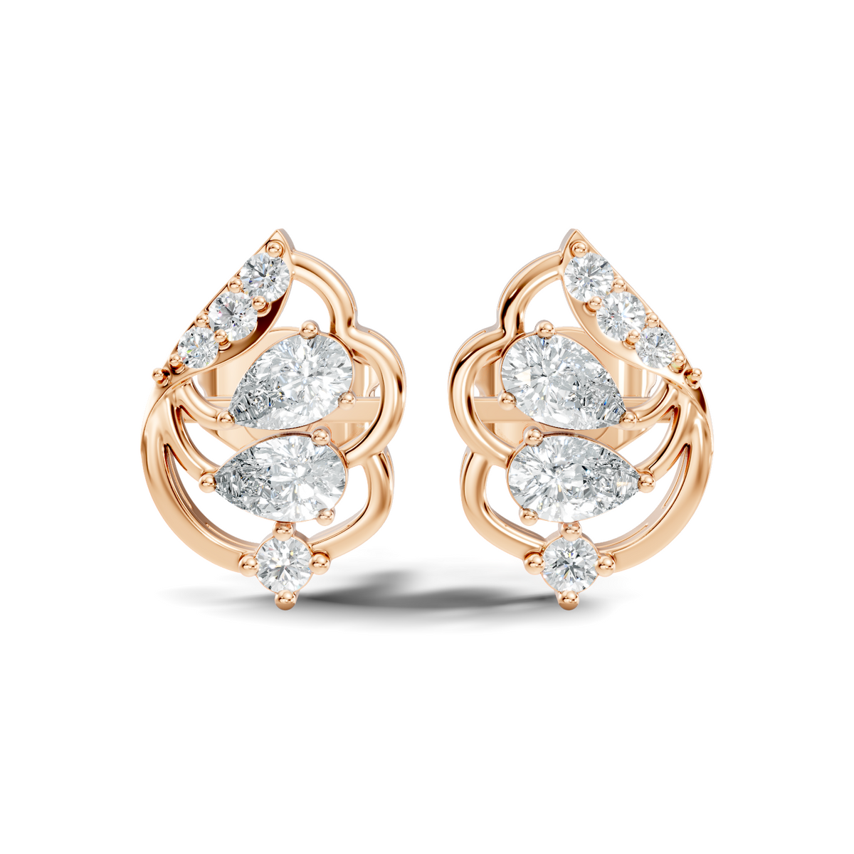 Pear, Round Shape 14k Solid Gold Natural, Lab grown Both Diamond Available Diamond Ring For Her - HIGHCARAT DIAMONDS