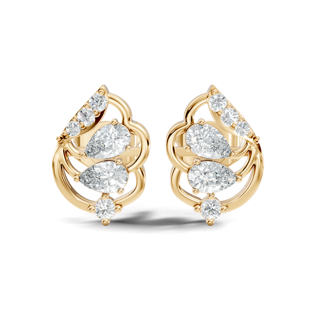 Pear, Round Shape 14k Solid Gold Natural, Lab grown Both Diamond Available Diamond Ring For Her - HIGHCARAT DIAMONDS