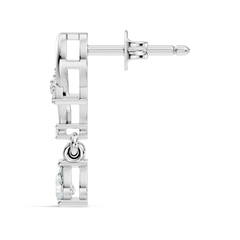 18k Solid White Gold Pear & Round Shape lab Grown Diamond Daily Wear Women Stunning Diamond Earrings - HIGHCARAT DIAMONDS