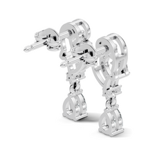 18k Solid White Gold Pear & Round Shape lab Grown Diamond Daily Wear Women Stunning Diamond Earrings - HIGHCARAT DIAMONDS