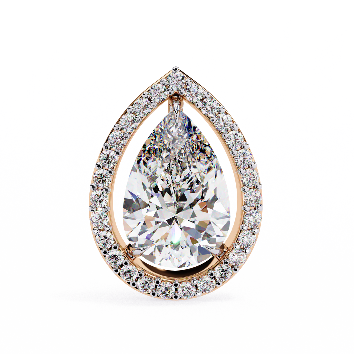 Pear And Round Cut Top Grade Lab Grown Diamond Elegant Antique Vintage Minimal Stud Earring For Women's - HIGHCARAT DIAMONDS