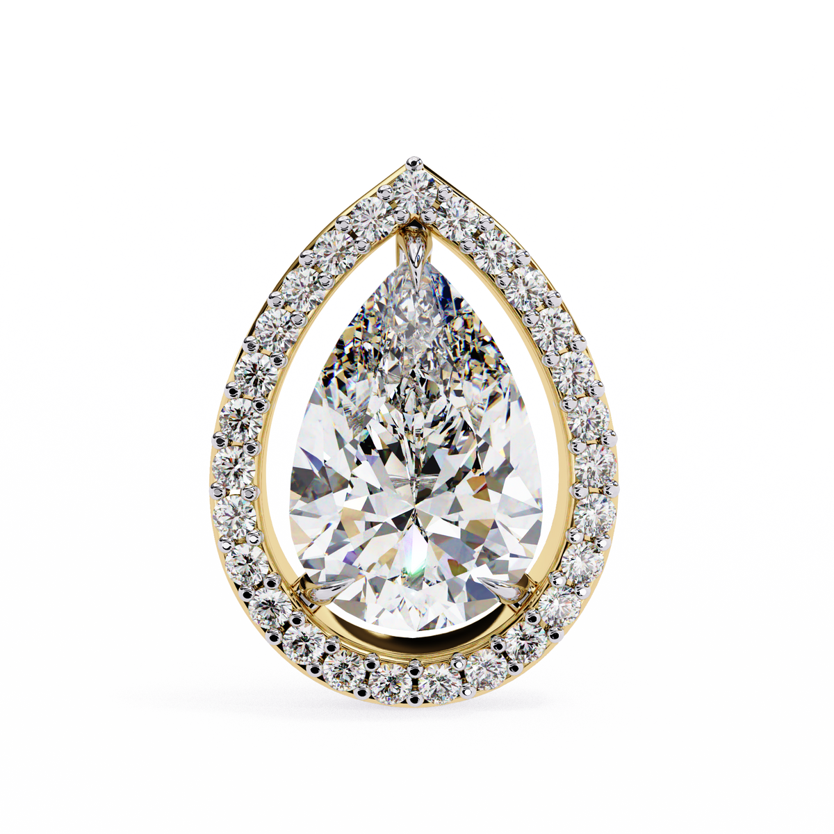 Pear And Round Cut Top Grade Lab Grown Diamond Elegant Antique Vintage Minimal Stud Earring For Women's - HIGHCARAT DIAMONDS