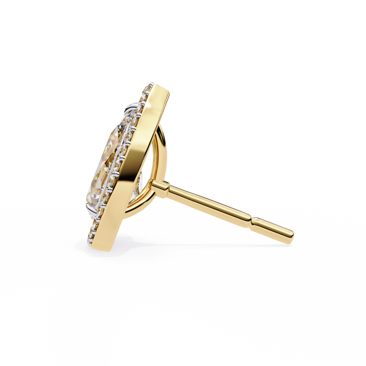 Pear And Round Cut Top Grade Lab Grown Diamond Elegant Antique Vintage Minimal Stud Earring For Women's - HIGHCARAT DIAMONDS