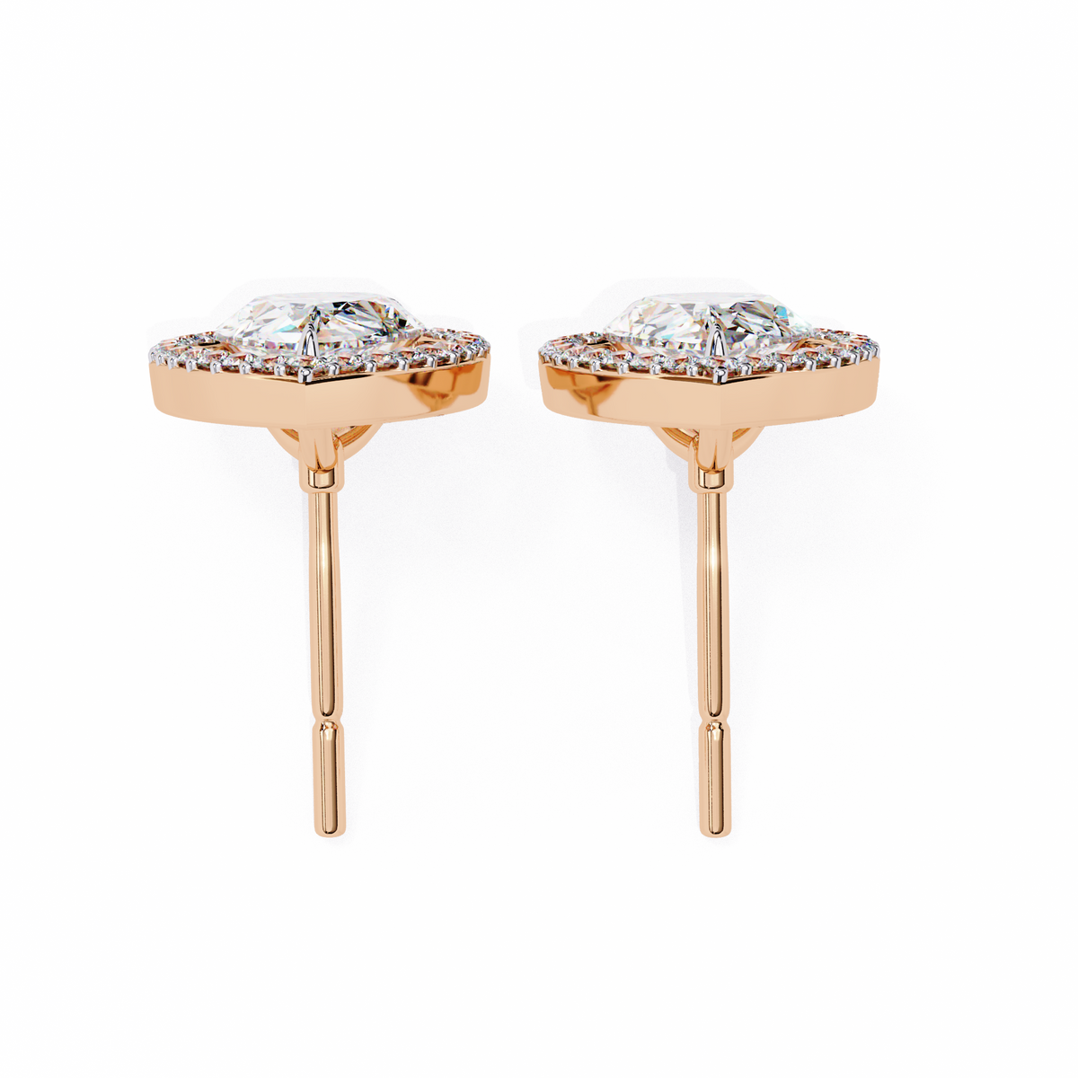 Pear And Round Cut Top Grade Lab Grown Diamond Elegant Antique Vintage Minimal Stud Earring For Women's - HIGHCARAT DIAMONDS