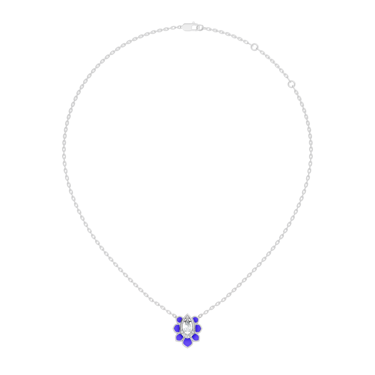 Vintage Pear Cut Labgrown Diamond Pendant With 14K White Gold Delicate Minimalist Jewelry For Her - HIGHCARAT DIAMONDS