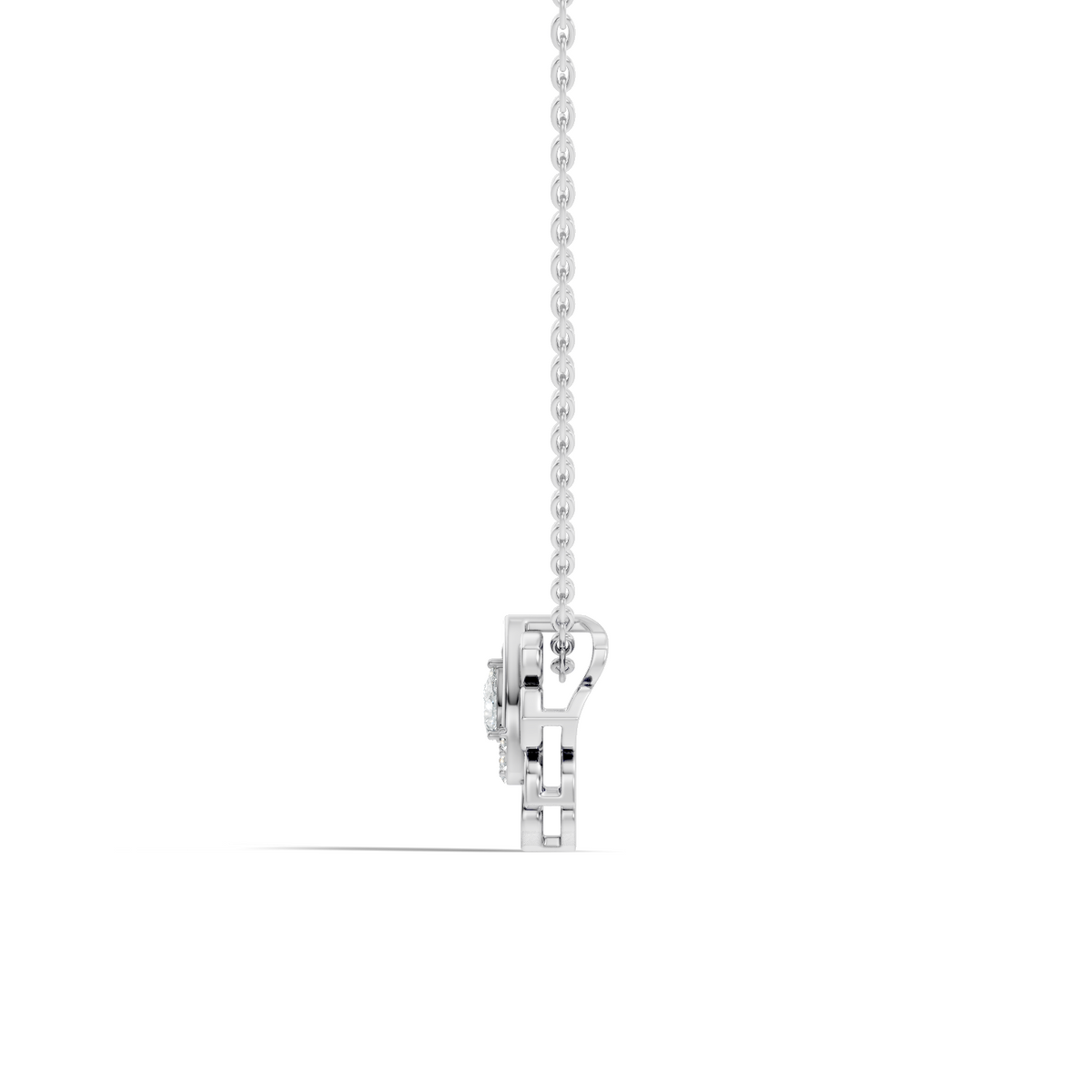 Vintage Pear Cut Labgrown Diamond Pendant With 14K White Gold Delicate Minimalist Jewelry For Her - HIGHCARAT DIAMONDS