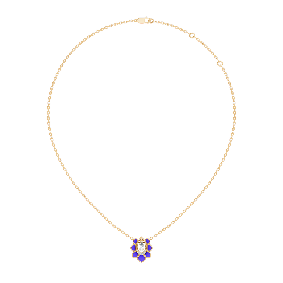 Vintage Pear Cut Labgrown Diamond Pendant With 14K White Gold Delicate Minimalist Jewelry For Her - HIGHCARAT DIAMONDS
