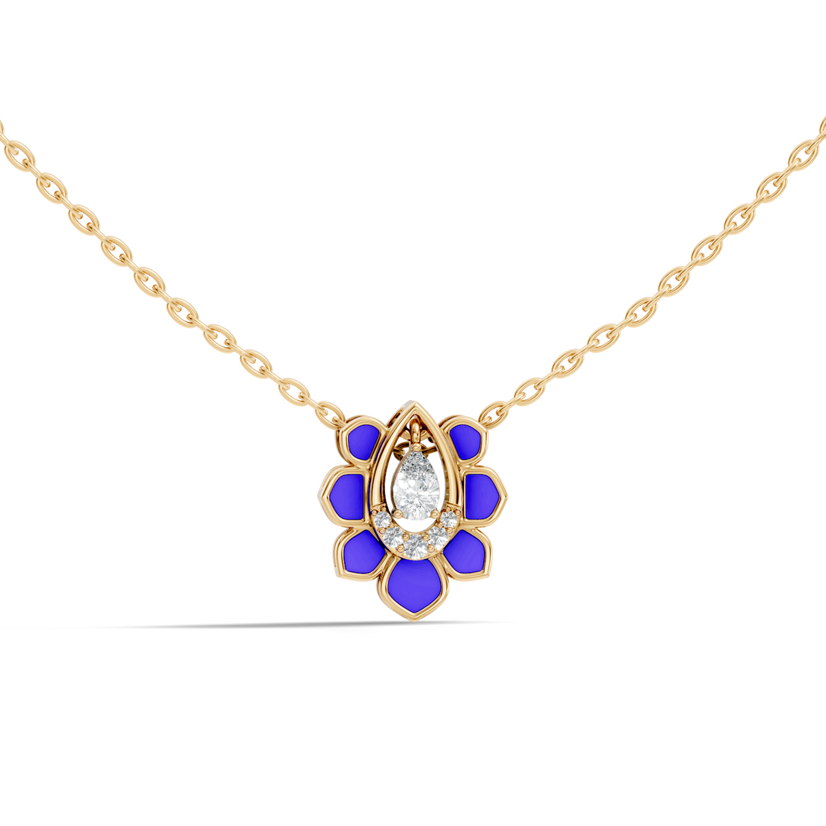 Vintage Pear Cut Labgrown Diamond Pendant With 14K White Gold Delicate Minimalist Jewelry For Her - HIGHCARAT DIAMONDS
