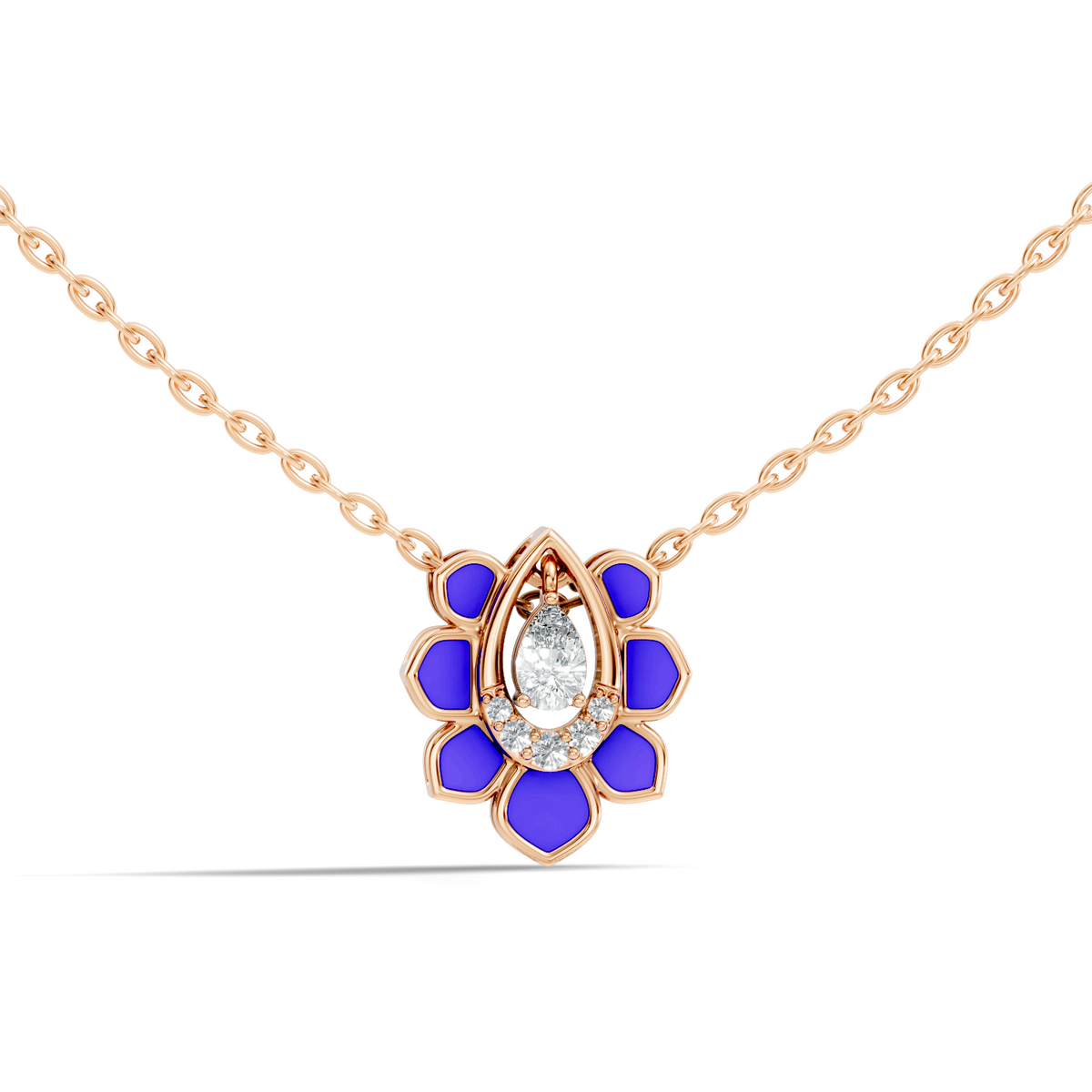 Vintage Pear Cut Labgrown Diamond Pendant With 14K White Gold Delicate Minimalist Jewelry For Her - HIGHCARAT DIAMONDS