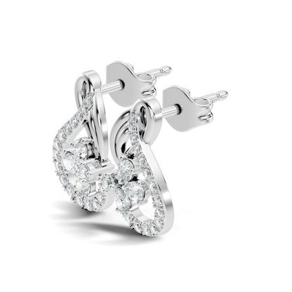 Pear and Round Lab Grown & Natural Diamond Vintage Delicate Prong Set Wedding Stud Earring For Her - HIGHCARAT DIAMONDS