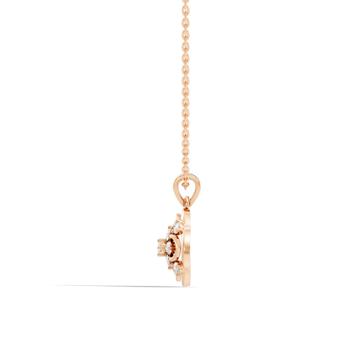 Ecofriendly Gift For Her Vintage Round Cut Diamond Pendant in 14K Gold - HIGHCARAT DIAMONDS
