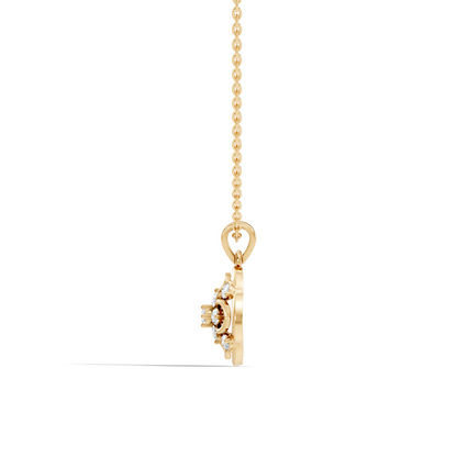Ecofriendly Gift For Her Vintage Round Cut Diamond Pendant in 14K Gold - HIGHCARAT DIAMONDS