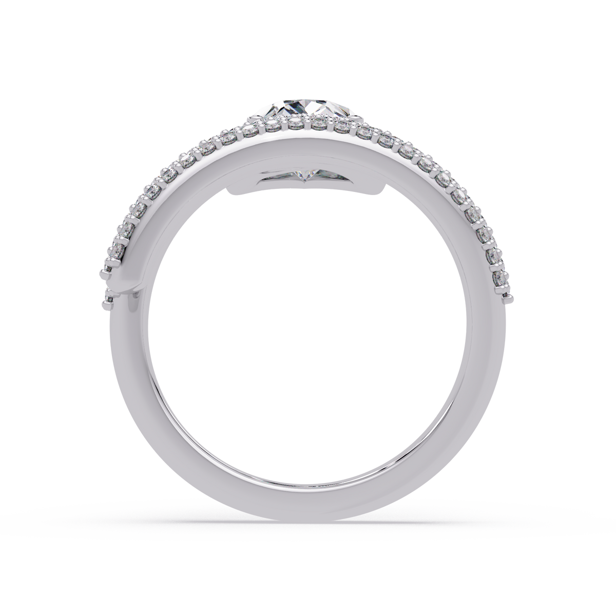 Pear Shape Lab Grown Diamond Double Band Wrap Ring - HIGHCARAT DIAMONDS